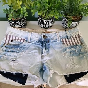 YMI American Flag Jean Shorts